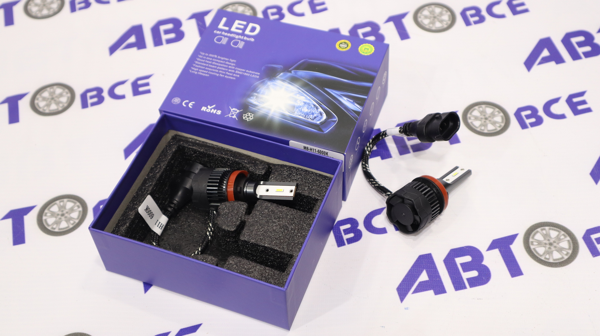 Лампа фары LED - диодная H11 Series Hyper M8 (комплект 2шт) JJ Auto Lighting